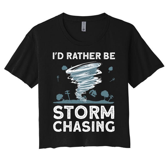 Cool Storm Chasing Hurricane Hunter Women's Crop Top Tee