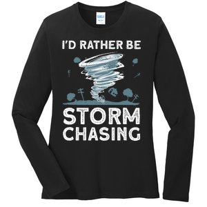 Cool Storm Chasing Hurricane Hunter Ladies Long Sleeve Shirt