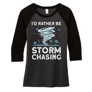 Cool Storm Chasing Hurricane Hunter Women's Tri-Blend 3/4-Sleeve Raglan Shirt