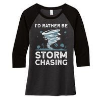 Cool Storm Chasing Hurricane Hunter Women's Tri-Blend 3/4-Sleeve Raglan Shirt