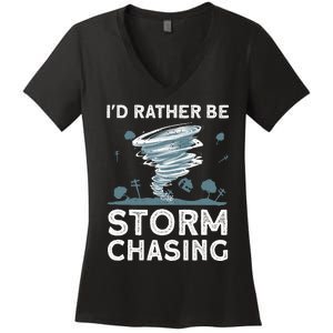 Cool Storm Chasing Hurricane Hunter Women's V-Neck T-Shirt