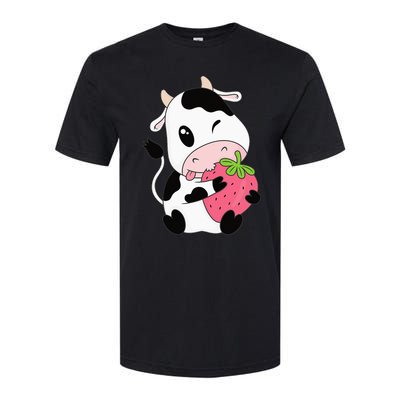 Cute Strawberry Cow Print Kawaii Aesthetic Animal Softstyle CVC T-Shirt