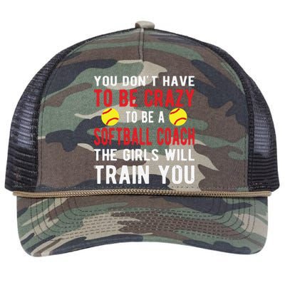 Crazy Softball Coach Softball Coaching Retro Rope Trucker Hat Cap