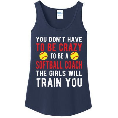 Crazy Softball Coach Softball Coaching Ladies Essential Tank