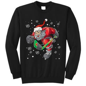 Christmas Santa Claus Player Ice Hockey Funny Sweatshirt