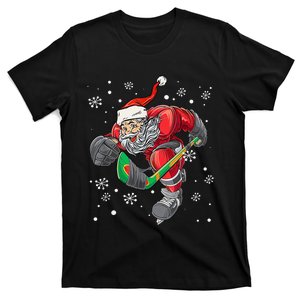 Christmas Santa Claus Player Ice Hockey Funny T-Shirt