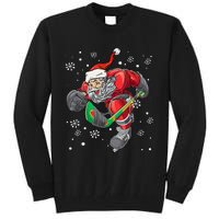 Christmas Santa Claus Player Ice Hockey Funny Tall Sweatshirt