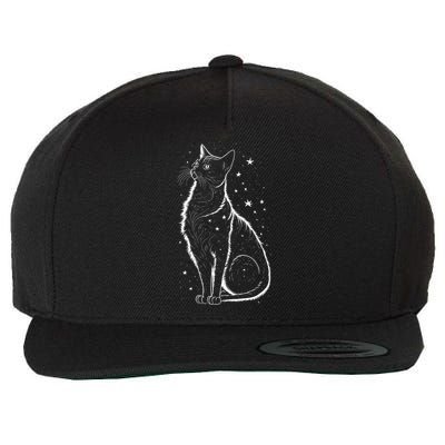 Cat Silhouette Cosmic Galaxy Cat Mom Cat Dad Cat Lover Cool Gift Wool Snapback Cap