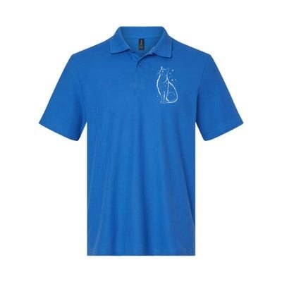 Cat Silhouette Cosmic Galaxy Cat Mom Cat Dad Cat Lover Cool Gift Polo