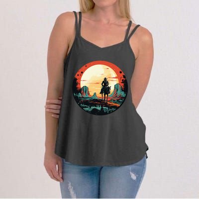 Cool Space Cowboy With Horse Costume Women's Strappy Tank