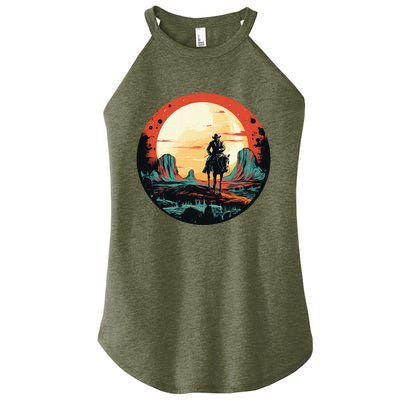 Cool Space Cowboy With Horse Costume Women's Perfect Tri Rocker Tank