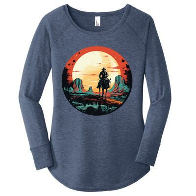 Cool Space Cowboy With Horse Costume Women's Perfect Tri Tunic Long Sleeve Shirt