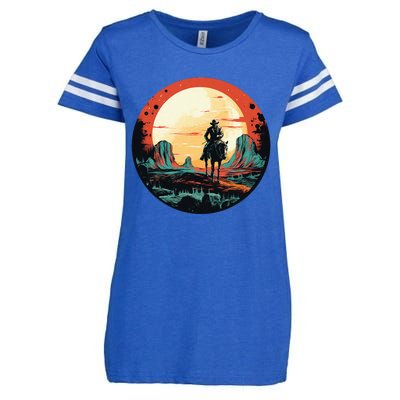 Cool Space Cowboy With Horse Costume Enza Ladies Jersey Football T-Shirt