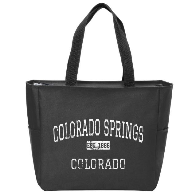 Colorado Springs Colorado Co Vintage Zip Tote Bag