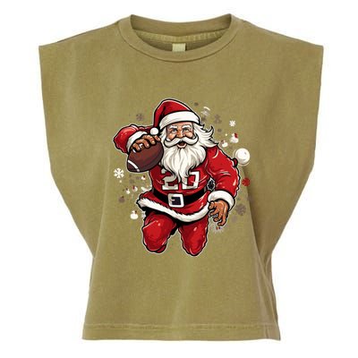 Christmas Santa Claus Football Xmas Meaningful Gift Garment-Dyed Women's Muscle Tee