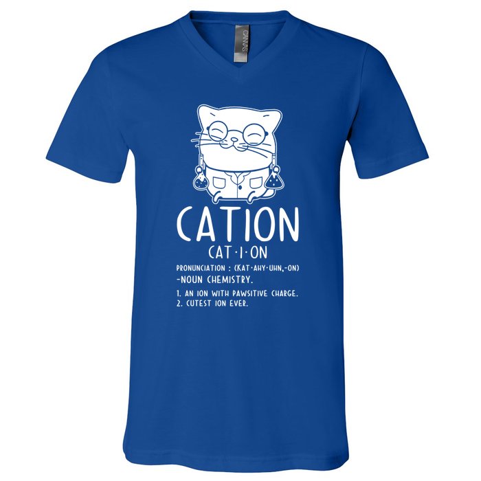 Cat Science Chemistry For Chemist Teacher Gift V-Neck T-Shirt