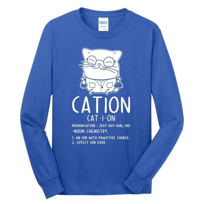 Cat Science Chemistry For Chemist Teacher Gift Tall Long Sleeve T-Shirt