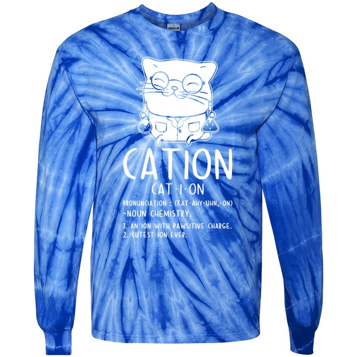 Cat Science Chemistry For Chemist Teacher Gift Tie-Dye Long Sleeve Shirt