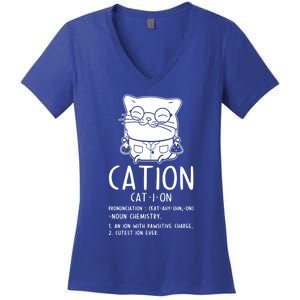 Cat Science Chemistry For Chemist Teacher Gift Women's V-Neck T-Shirt