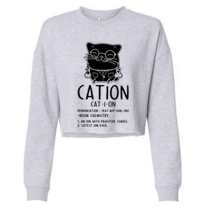 Cat Science Chemistry For Chemist Teacher Gift Cropped Pullover Crew