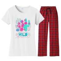 Cactuses Succulents Colorful Cacti Women's Flannel Pajama Set