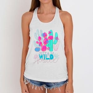 Cactuses Succulents Colorful Cacti Women's Knotted Racerback Tank