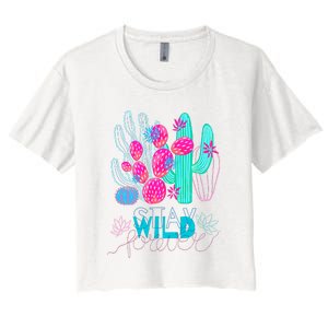 Cactuses Succulents Colorful Cacti Women's Crop Top Tee