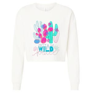 Cactuses Succulents Colorful Cacti Cropped Pullover Crew