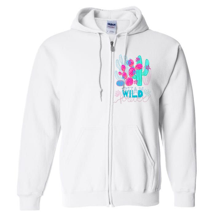 Cactuses Succulents Colorful Cacti Full Zip Hoodie