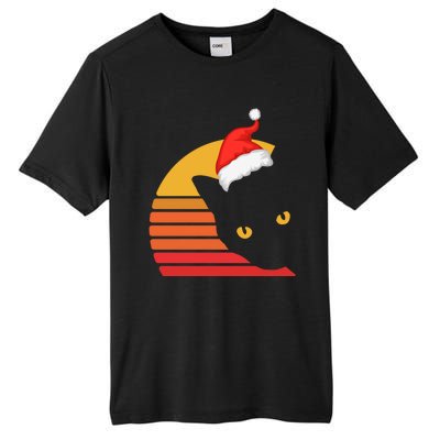 Cat Santa Christmas Retro Kitten Kitty Pet Xmas Pajama Tall Fusion ChromaSoft Performance T-Shirt