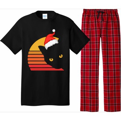 Cat Santa Christmas Retro Kitten Kitty Pet Xmas Pajama Pajama Set