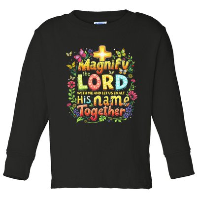 Christian Summer Camp Magnify The Lord Christian VBS 2025 Gift Toddler Long Sleeve Shirt