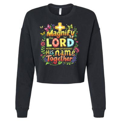 Christian Summer Camp Magnify The Lord Christian VBS 2025 Gift Cropped Pullover Crew