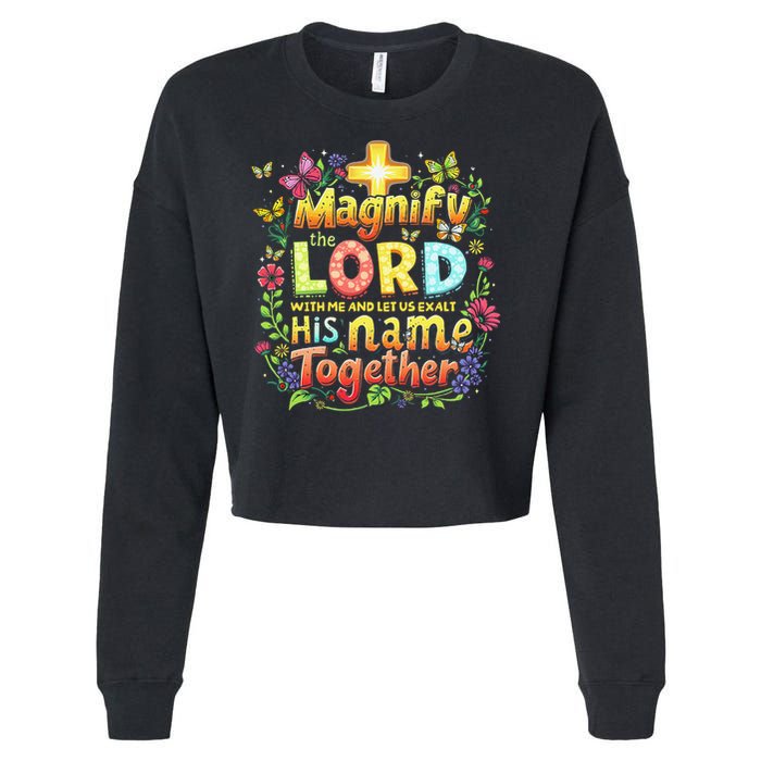 Christian Summer Camp Magnify The Lord Christian VBS 2025 Gift Cropped Pullover Crew