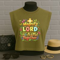 Christian Summer Camp Magnify The Lord Christian VBS 2025 Gift Garment-Dyed Women's Muscle Tee