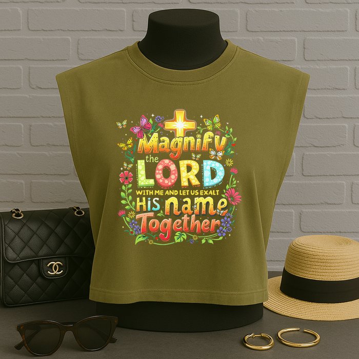 Christian Summer Camp Magnify The Lord Christian VBS 2025 Gift Garment-Dyed Women's Muscle Tee
