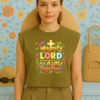Christian Summer Camp Magnify The Lord Christian VBS 2025 Gift Garment-Dyed Women's Muscle Tee