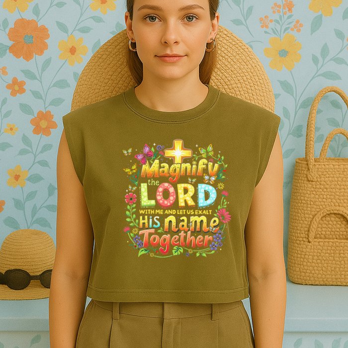 Christian Summer Camp Magnify The Lord Christian VBS 2025 Gift Garment-Dyed Women's Muscle Tee