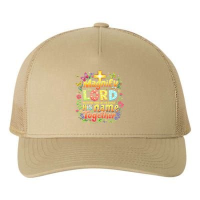 Christian Summer Camp Magnify The Lord Christian VBS 2025 Gift Yupoong Adult 5-Panel Trucker Hat