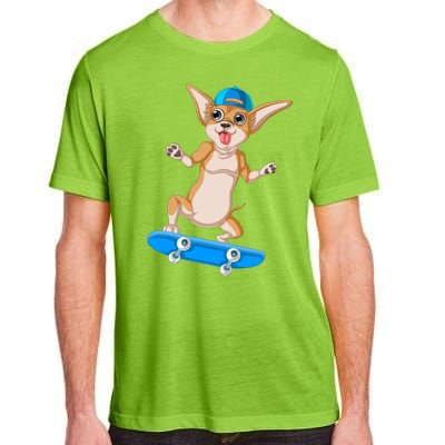 Chihuahua Skateboarding Adult ChromaSoft Performance T-Shirt