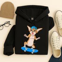 Chihuahua Skateboarding Hoodie