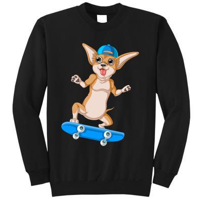Chihuahua Skateboarding Sweatshirt