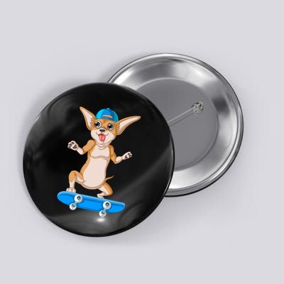 Chihuahua Skateboarding Button
