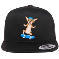 Chihuahua Skateboarding Flatbill Hat