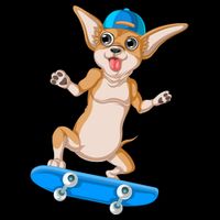 Chihuahua Skateboarding Flatbill Hat