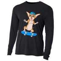 Chihuahua Skateboarding Cooling Performance Long Sleeve Crew