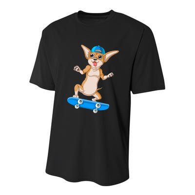 Chihuahua Skateboarding Youth Performance Sprint T-Shirt
