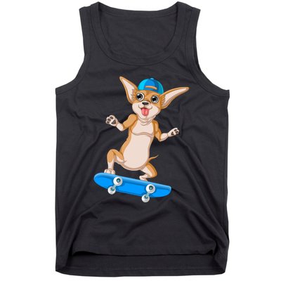 Chihuahua Skateboarding Tank Top