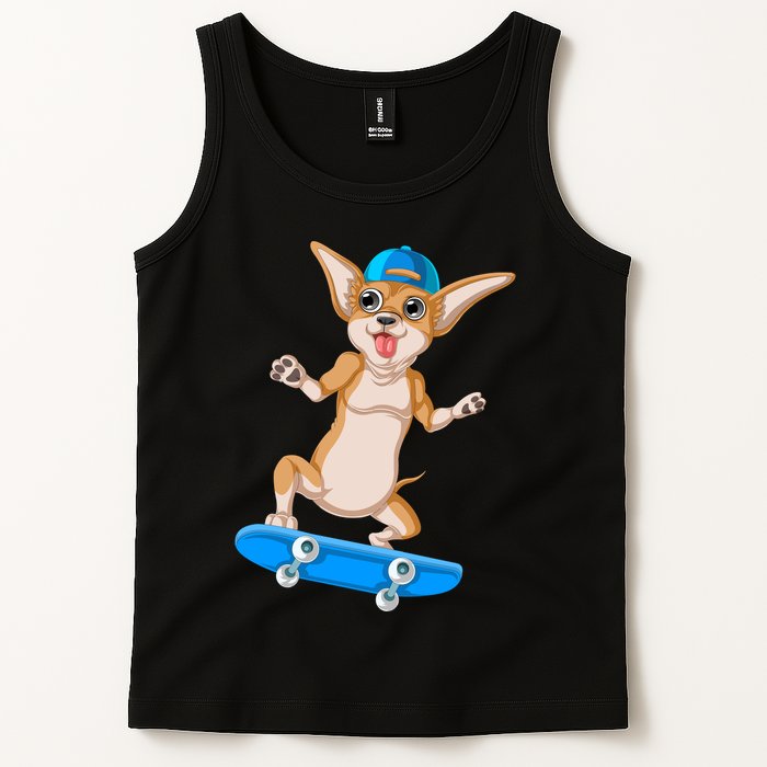 Chihuahua Skateboarding Tank Top