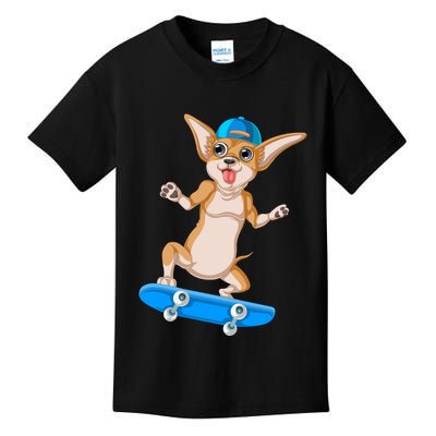 Chihuahua Skateboarding Kids T-Shirt